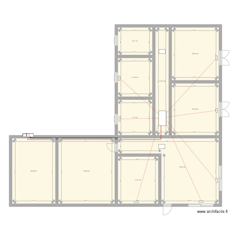 AZOUAG. Plan de 10 pièces et 207 m2