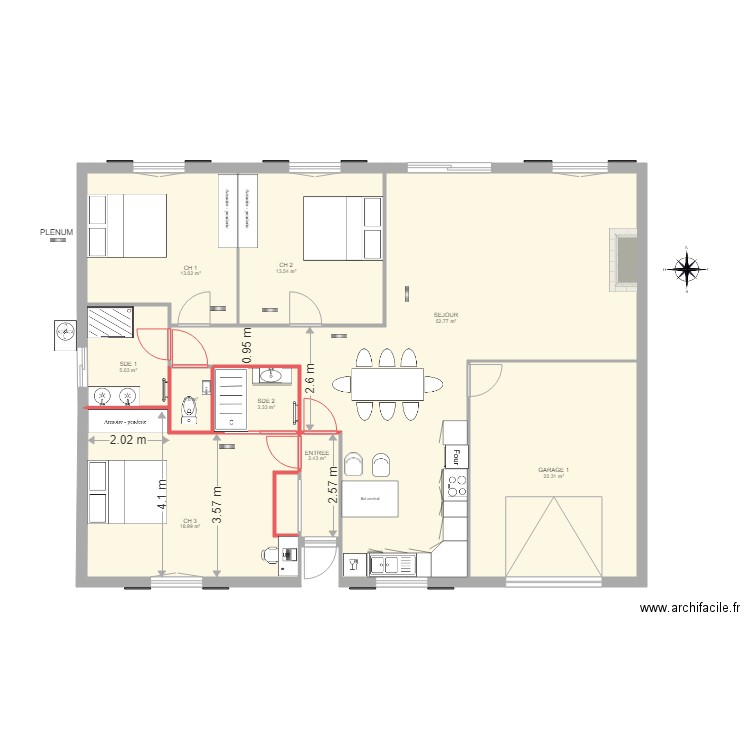 PEDROME DEF. Plan de 10 pièces et 134 m2