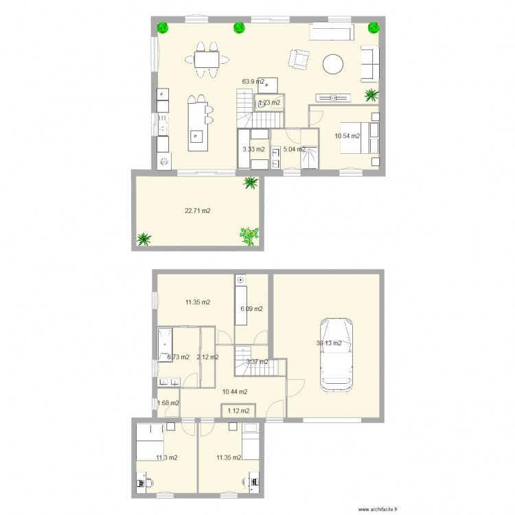 L INVERSE2 MODIF2. Plan de 0 pièce et 0 m2