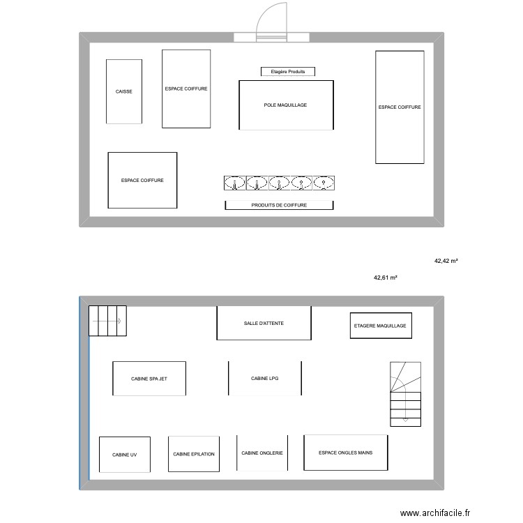 AMANDA. Plan de 2 pièces et 85 m2