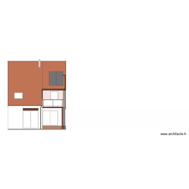 Fa&ccedil;ade ouest avant travaux. Plan de 