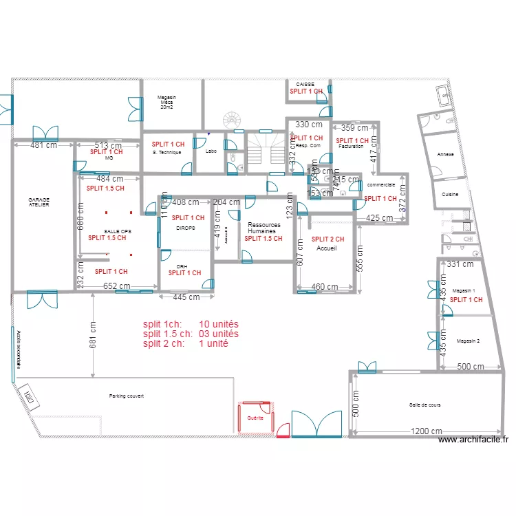 villa marcory RDC climatisation. Plan de 