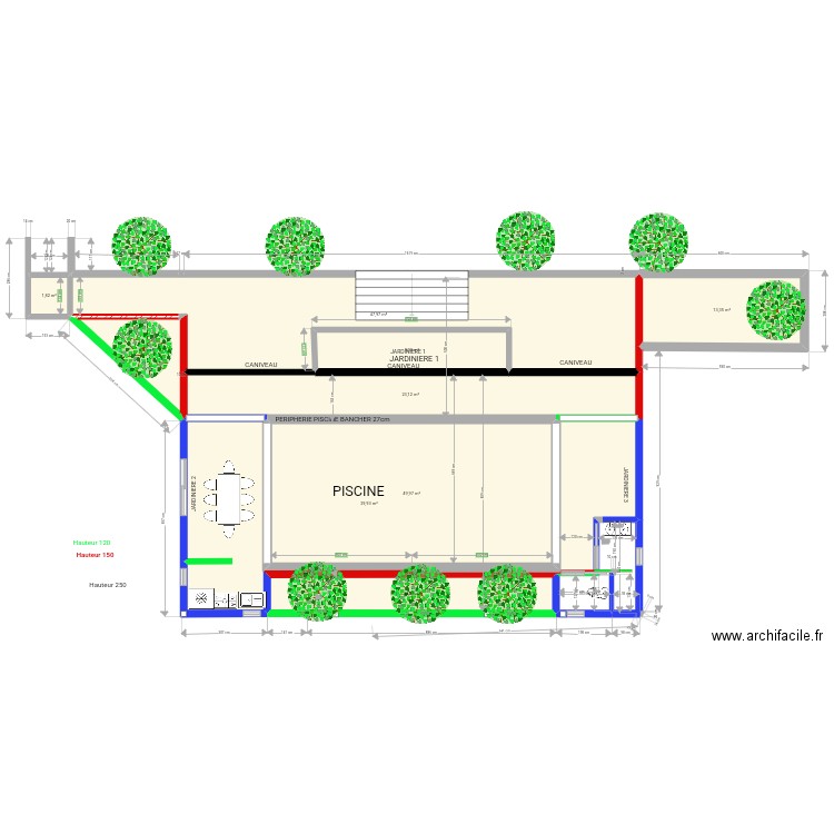 PISCINE der2. Plan de 9 pièces et 193 m2