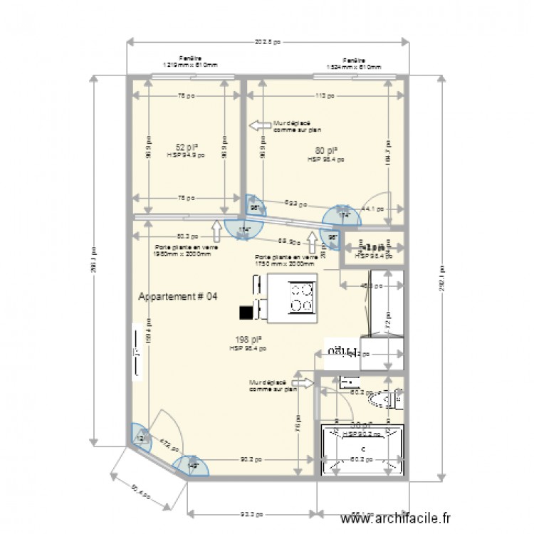 Appartement 04  Modifier mm Demande permis Ville. Plan de 0 pièce et 0 m2