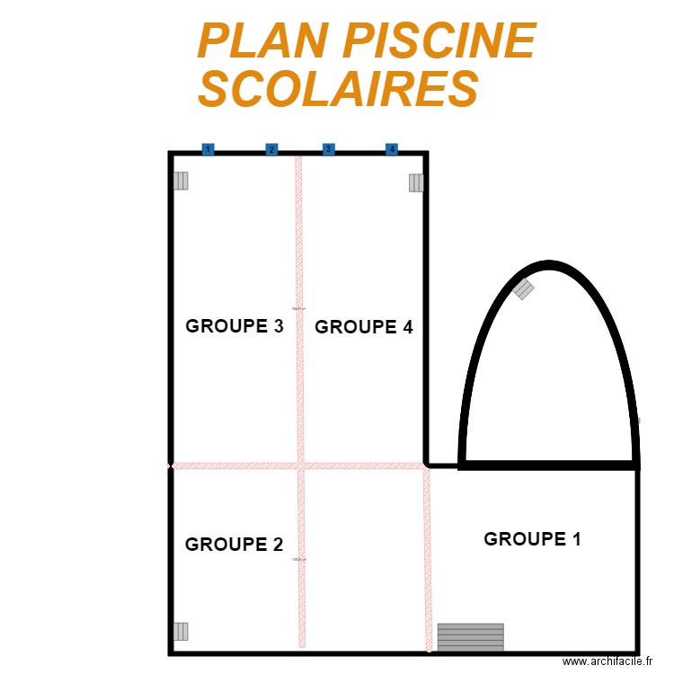 piscine. Plan de 2 pièces et 294 m2