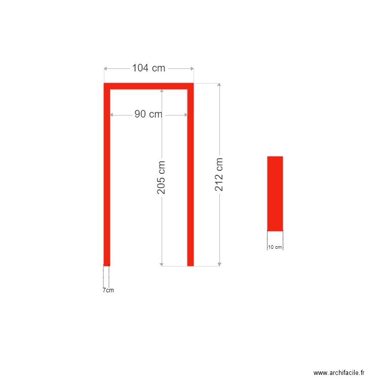 cadre 104x212cm. Plan de 0 pièce et 0 m2