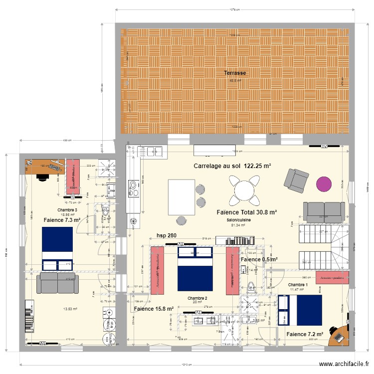 Logement perso Carrelage Z5. Plan de 0 pièce et 0 m2