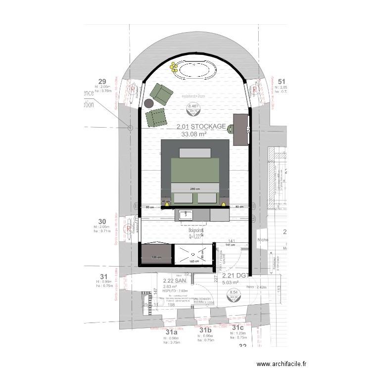 Chambre 9 A. Plan de 0 pièce et 0 m2