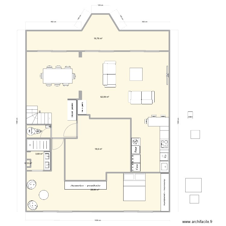 Pornichet De Gaulle RDC Base V6. Plan de 7 pièces et 131 m2