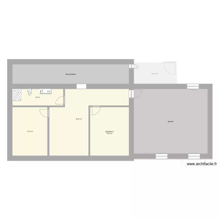 Asnieres sous bois COMBLE AMENAGE. Plan de 