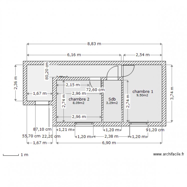 1er étage. Plan de 0 pièce et 0 m2