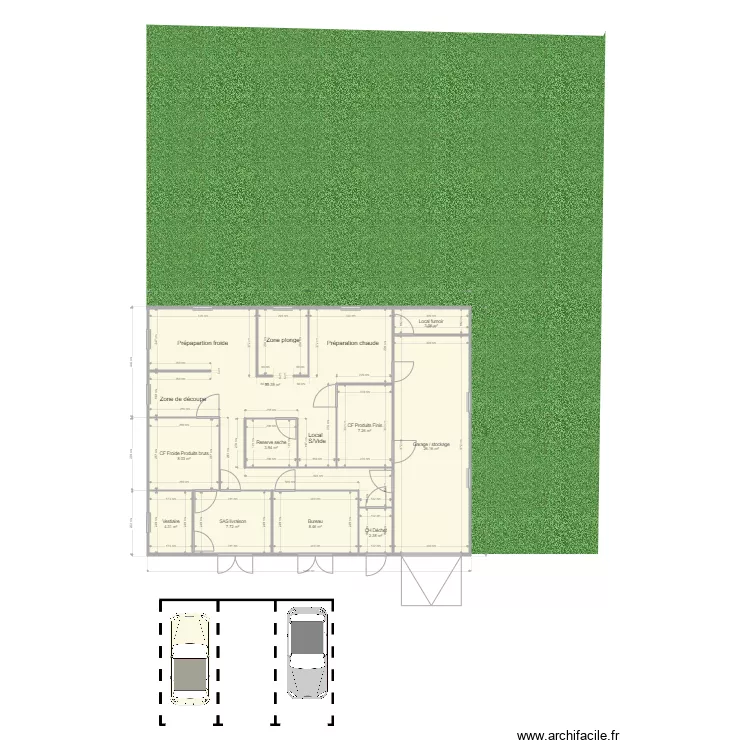 local labo. Plan de 