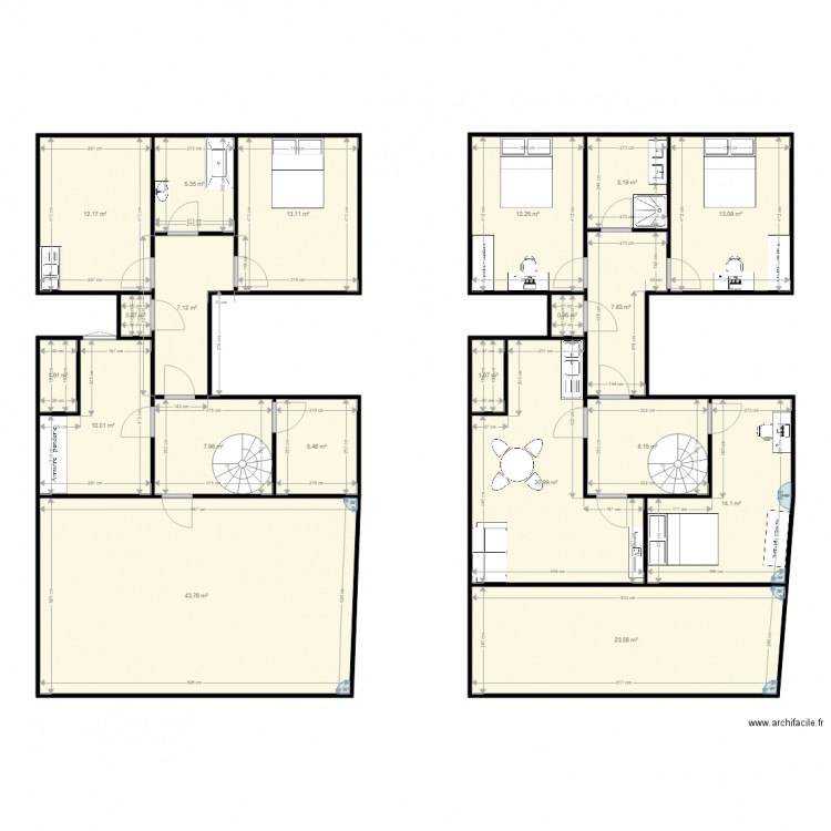 46 croix de seguey. Plan de 20 pièces et 215 m2