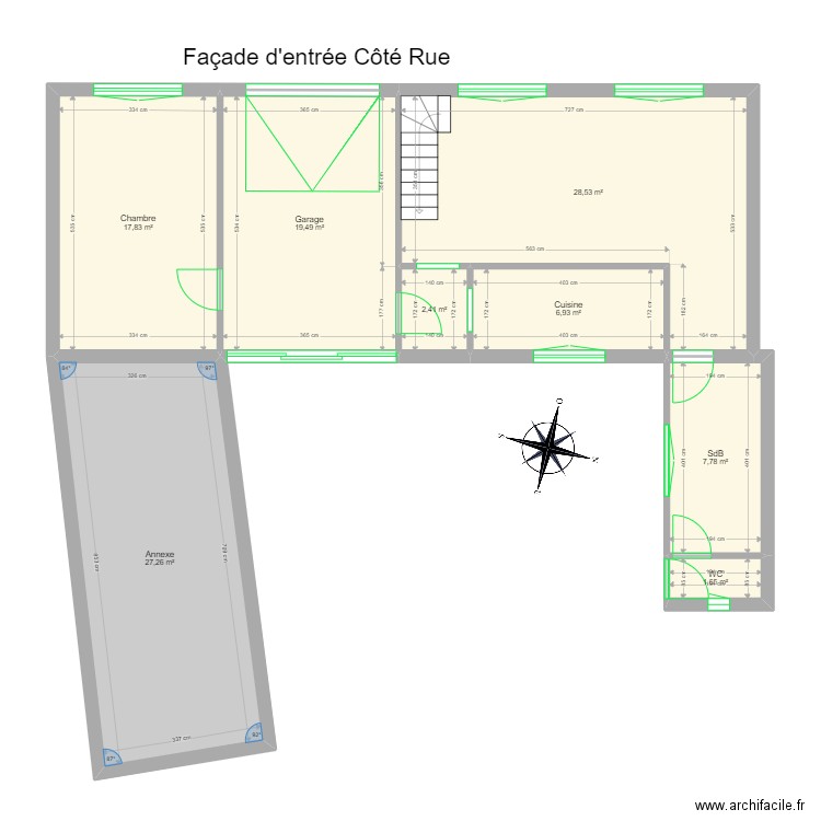 Gambart Gérard PB HM. Plan de 14 pièces et 164 m2