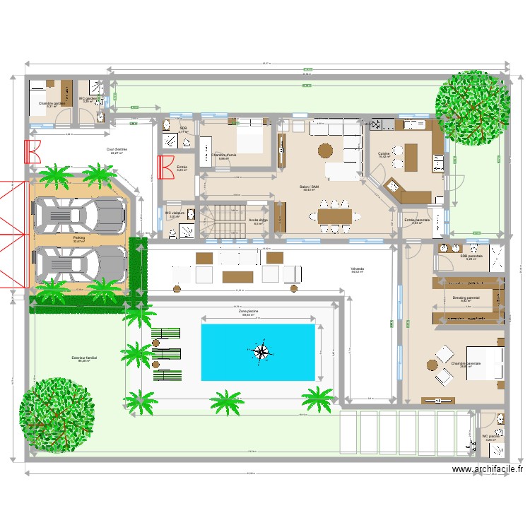 Ngaparou plan rdc meublé. Plan de 0 pièce et 0 m2