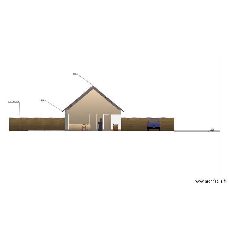 plan de coupe AA. Plan de 0 pièce et 0 m2