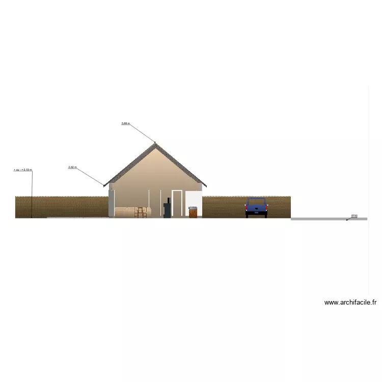 plan de coupe AA. Plan de 