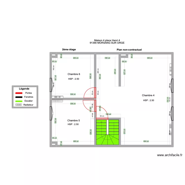 BELLET 2&egrave;me &eacute;tage avec mesure . Plan de 
