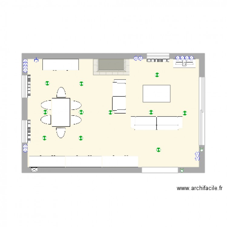 Living maison 2. Plan de 1 pièce et 36 m2