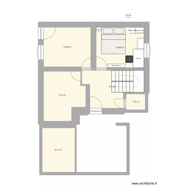Rez de Chaussée. Plan de 6 et 52 m² Rez de Chaussée. Plan de 6 et 52 m²