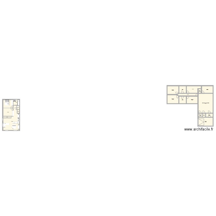 Maison 1 avec placard chambre. Plan de 21 pièces et 195 m2