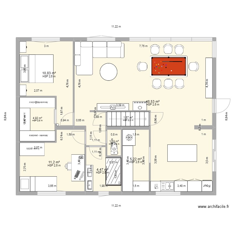 la corniche 03. Plan de 17 pièces et 175 m2