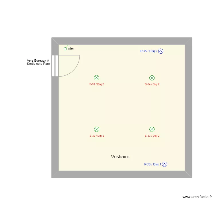 AMP Vestiaire. Plan de 1 et 23 m² AMP Vestiaire. Plan de 1 et 23 m²