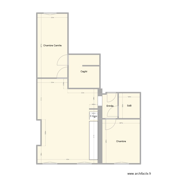 Home fixes. Plan de 6 pièces et 59 m2
