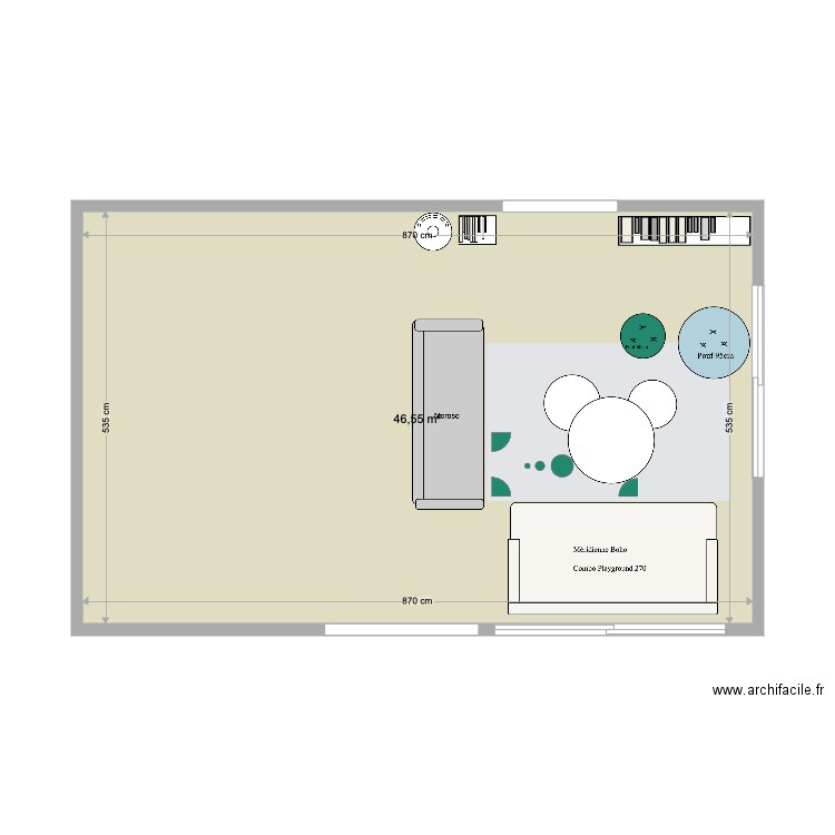 Elodie 11. Plan de 1 pièce et 47 m2