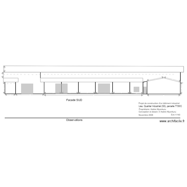 facade SUD norme A3. Plan de 0 pièce et 0 m2