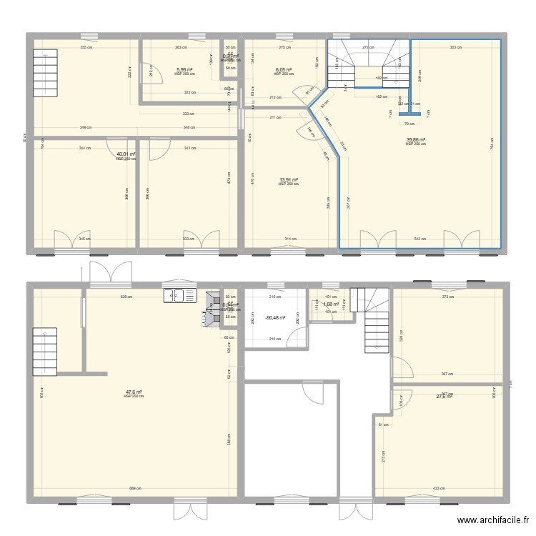 L'atelier. Plan de 11 pièces et 188 m2