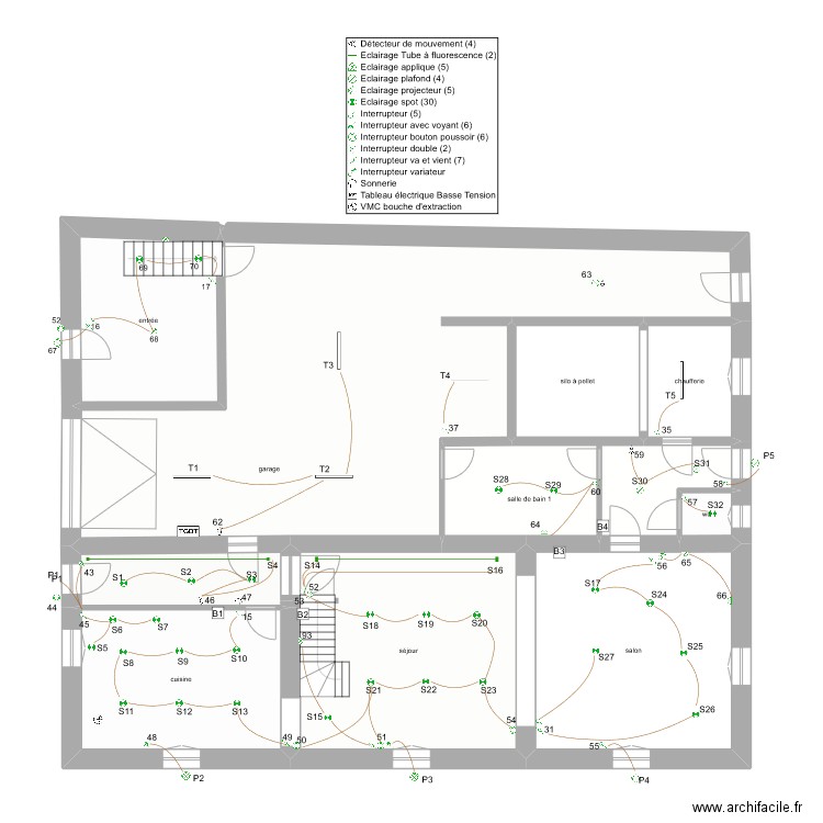 vienville RdeC Eclairage. Plan de 10 pièces et 210 m2