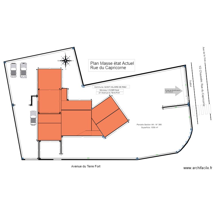 Plan Masse état Actuel  Capricorne. Plan de 0 pièce et 0 m2