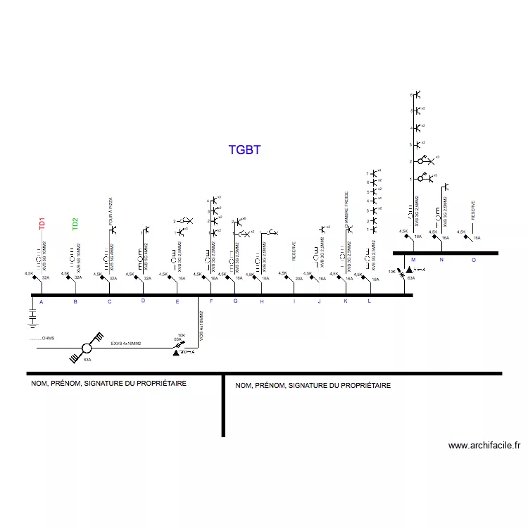 UNIFILAIRE TGBT CHEZ CLAUDIO. Plan de UNIFILAIRE TGBT CHEZ CLAUDIO. Plan de