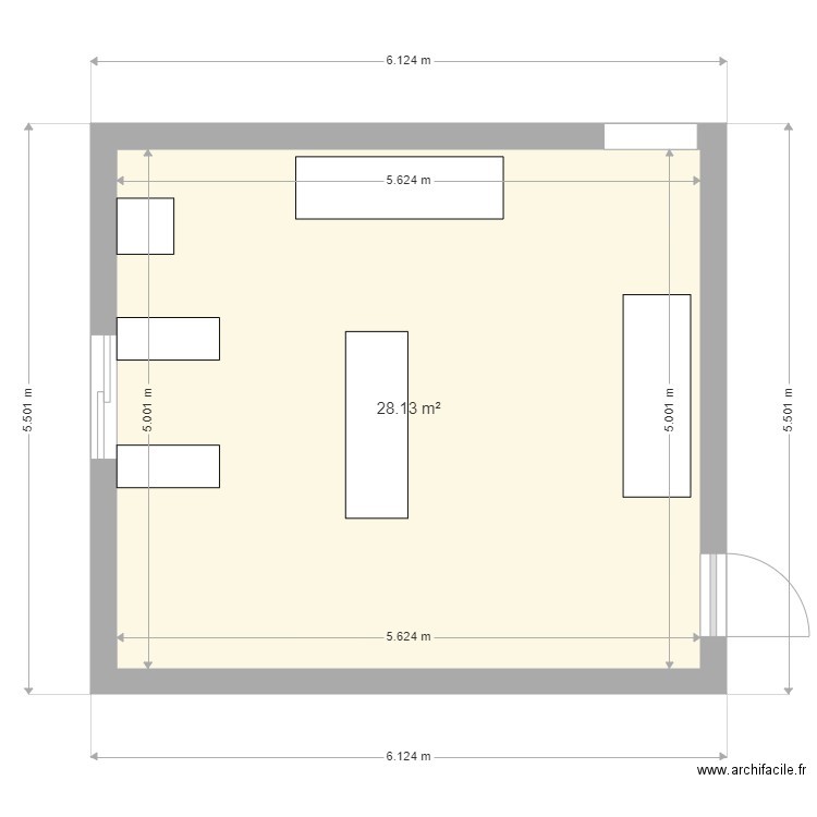 LABO GLACES AMENAGEMENT. Plan de 1 pièce et 28 m2