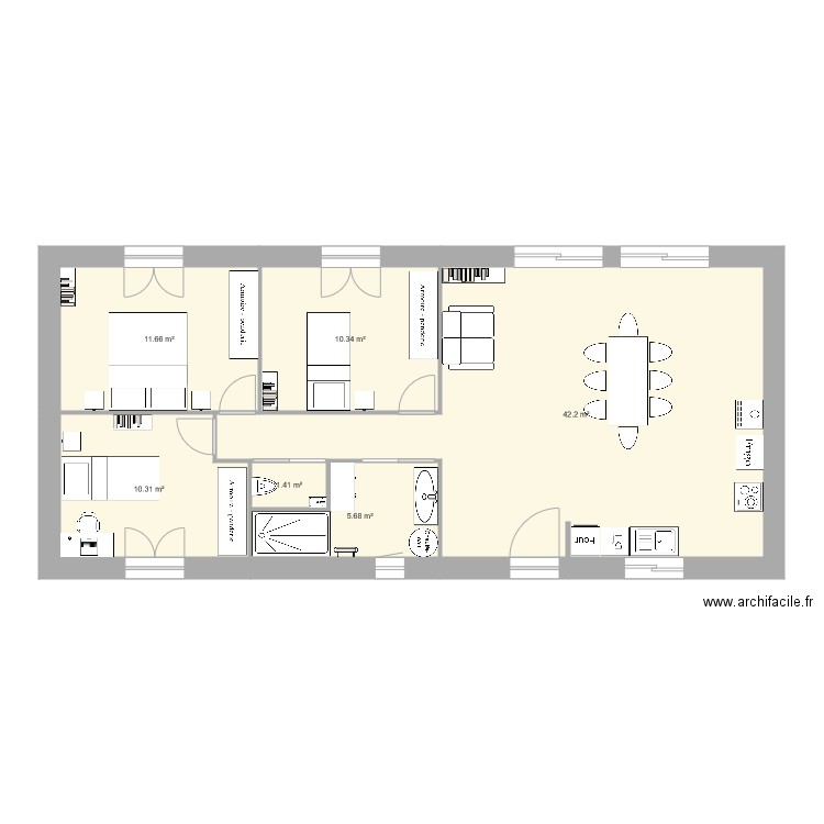 Plan maison sud. Plan de 0 pièce et 0 m2