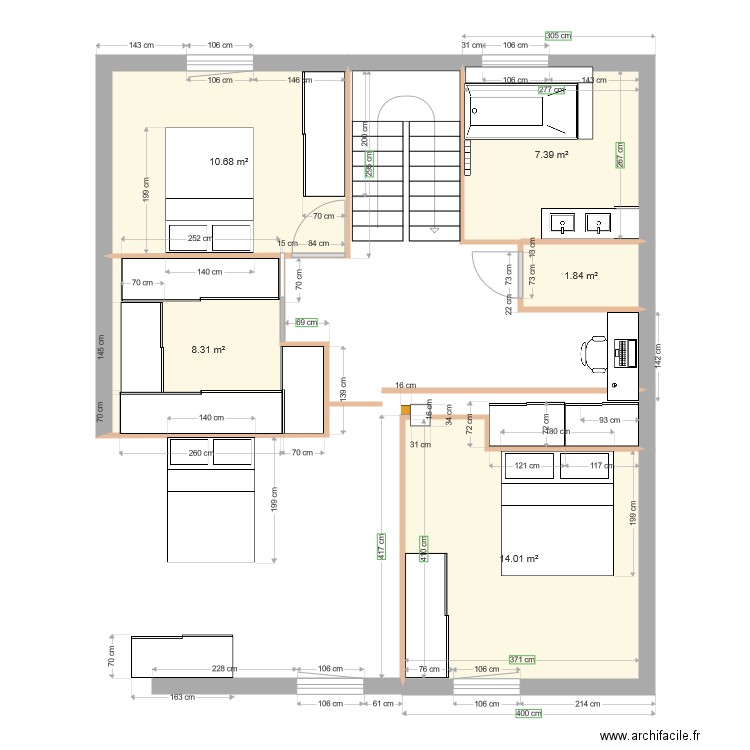 1e etage a. Plan de 0 pièce et 0 m2