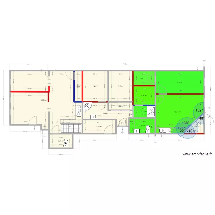 coter gauche x. Plan de 