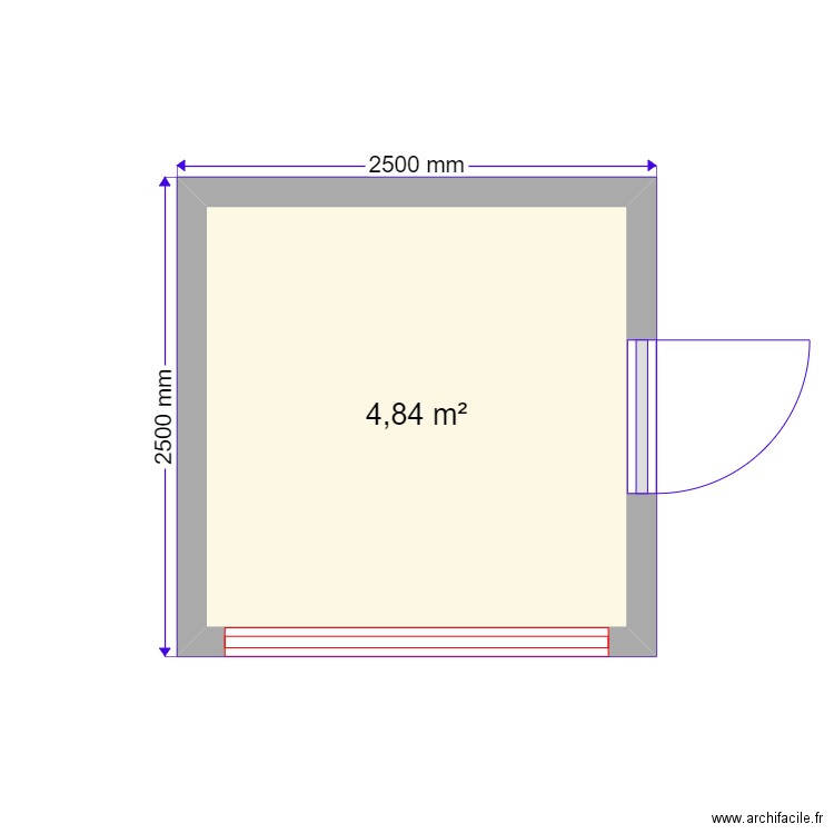 Coffee. Plan de 1 pièce et 5 m2