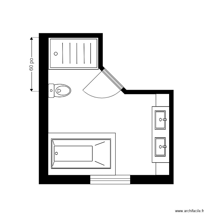 bouffard sdb1. Plan de 0 pièce et 0 m2