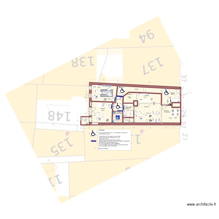 Romainv8_version6 avec couloir 1m. Plan de 13 pièces et 121 m2