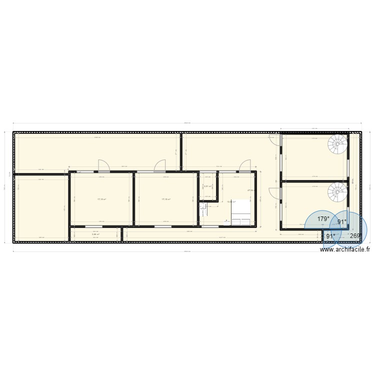 projet studio terrain 8/25. Plan de 8 pièces et 182 m2