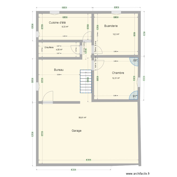 boissy sous sol . Plan de 5 pièces et 95 m2