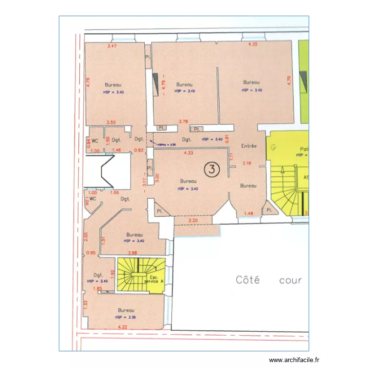 Saint Lazare Gauche. Plan de 