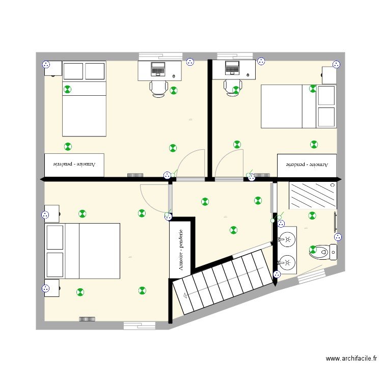 2eme etage  chambre nounou et jéjé. Plan de 0 pièce et 0 m2