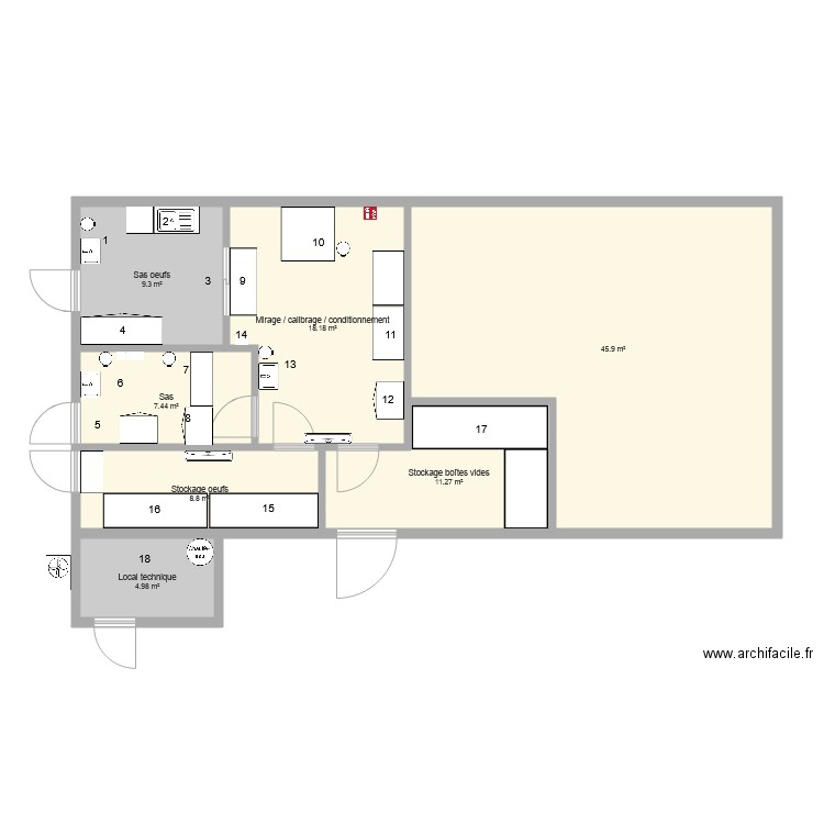 Aménagements CEO provisoire. Plan de 0 pièce et 0 m2