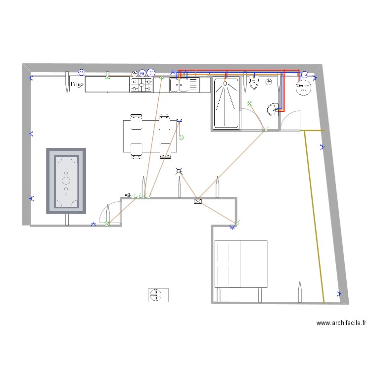 plomberie. Plan de 0 pièce et 0 m2
