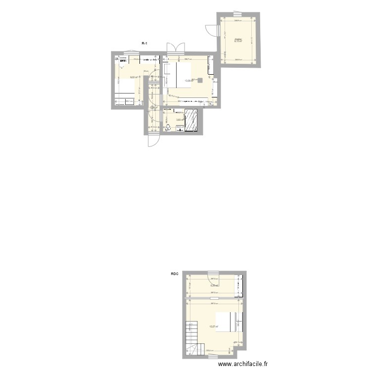 Plan vierge sous sol ok 10 12 21. Plan de 7 pièces et 58 m2