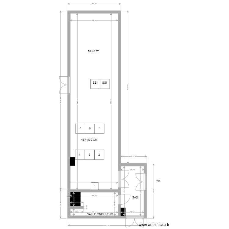 Carré Sénart projet . Plan de 2 pièces et 16 m2