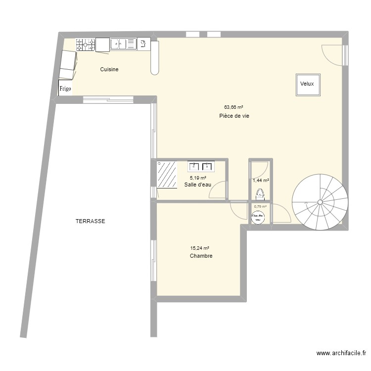 Projet La forge maison . Plan de 5 pièces et 86 m2